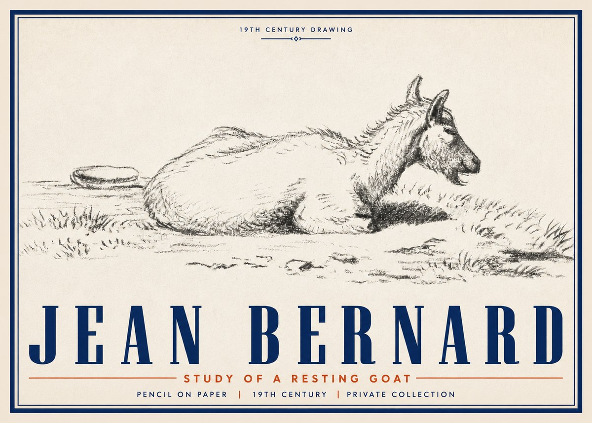 Jean Bernard Study of a Resting Goat No5 - Juliste
