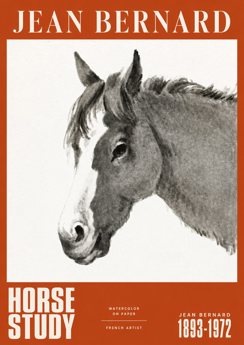 Jean Bernard Horse Study I No2 - Juliste