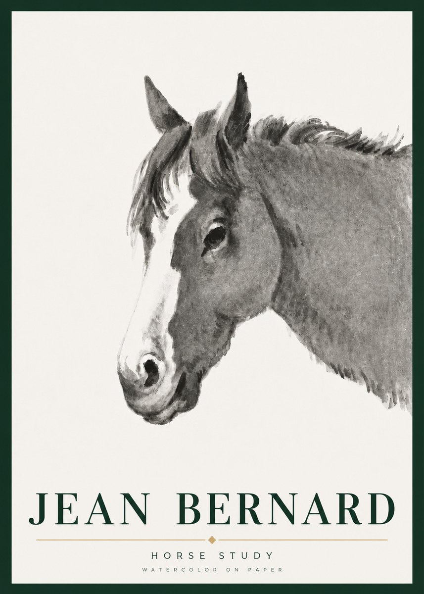 Jean Bernard Horse Study I No5 - Juliste