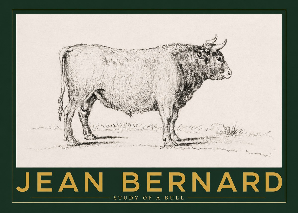 Jean Bernard Study of a Bull I No2 - Juliste