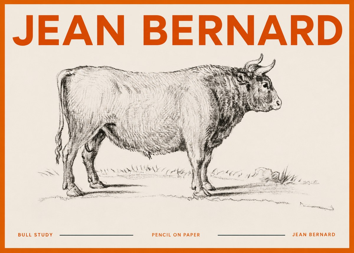 Jean Bernard Study of a Bull I No5 - Juliste