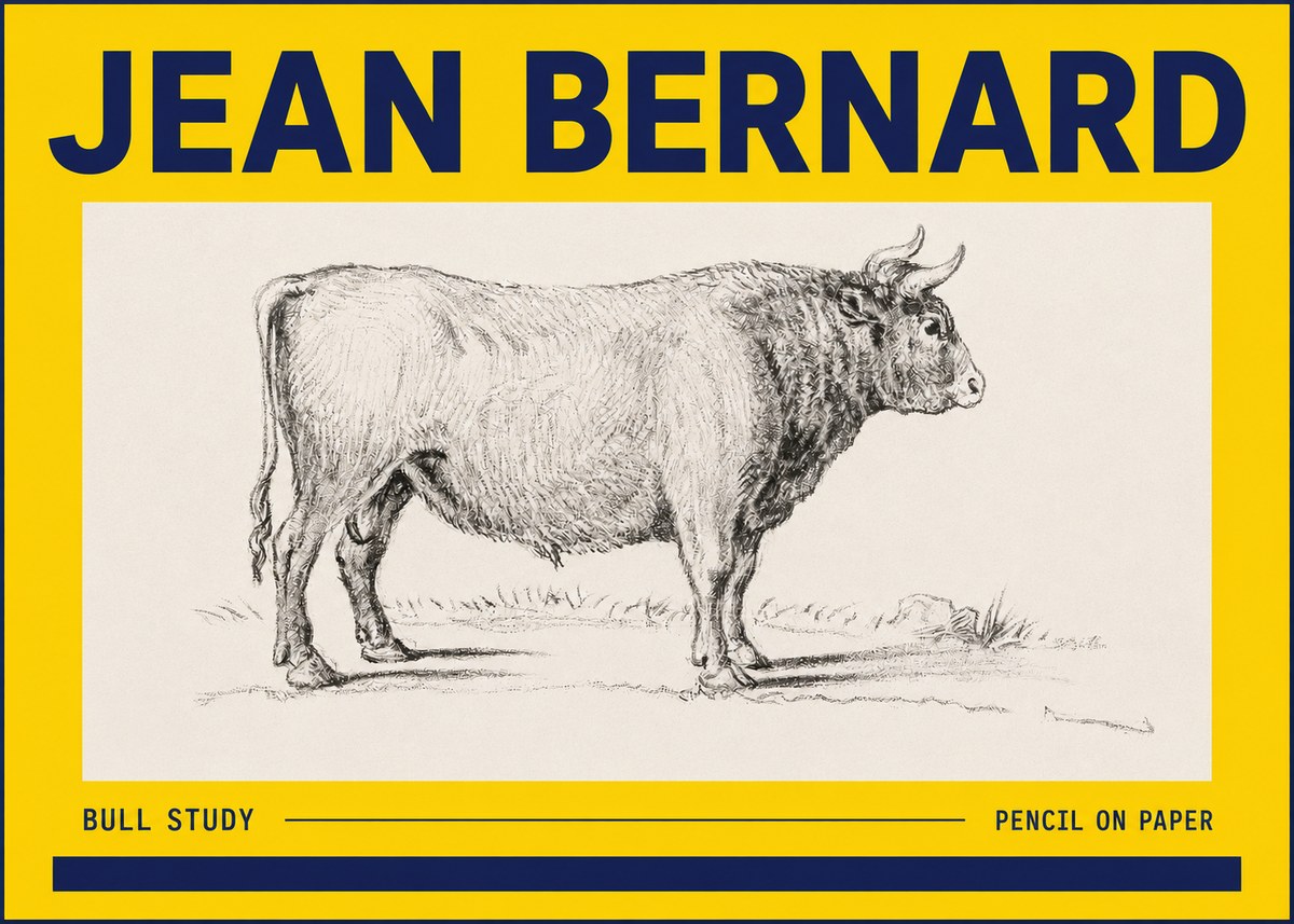 Jean Bernard Study of a Bull I No6 - Juliste