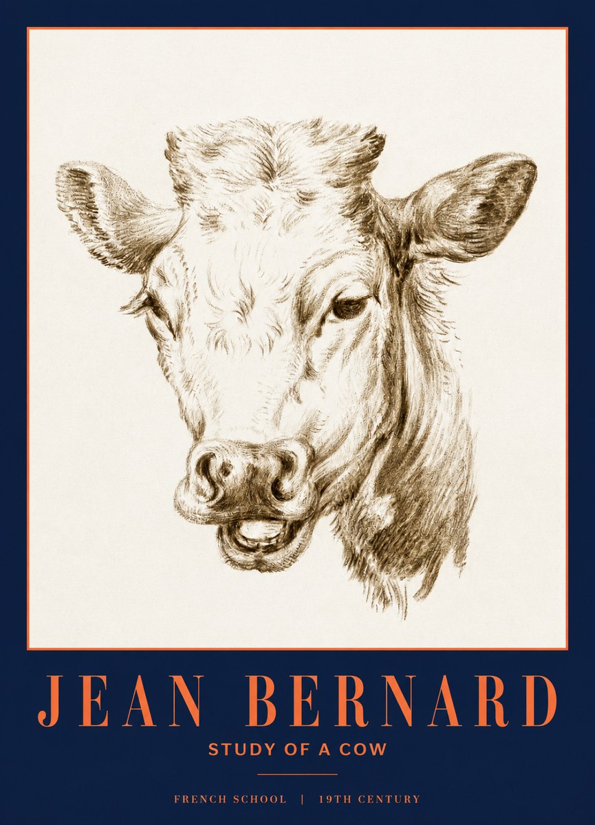 Jean Bernard Study of a Cow IV No3 - Juliste