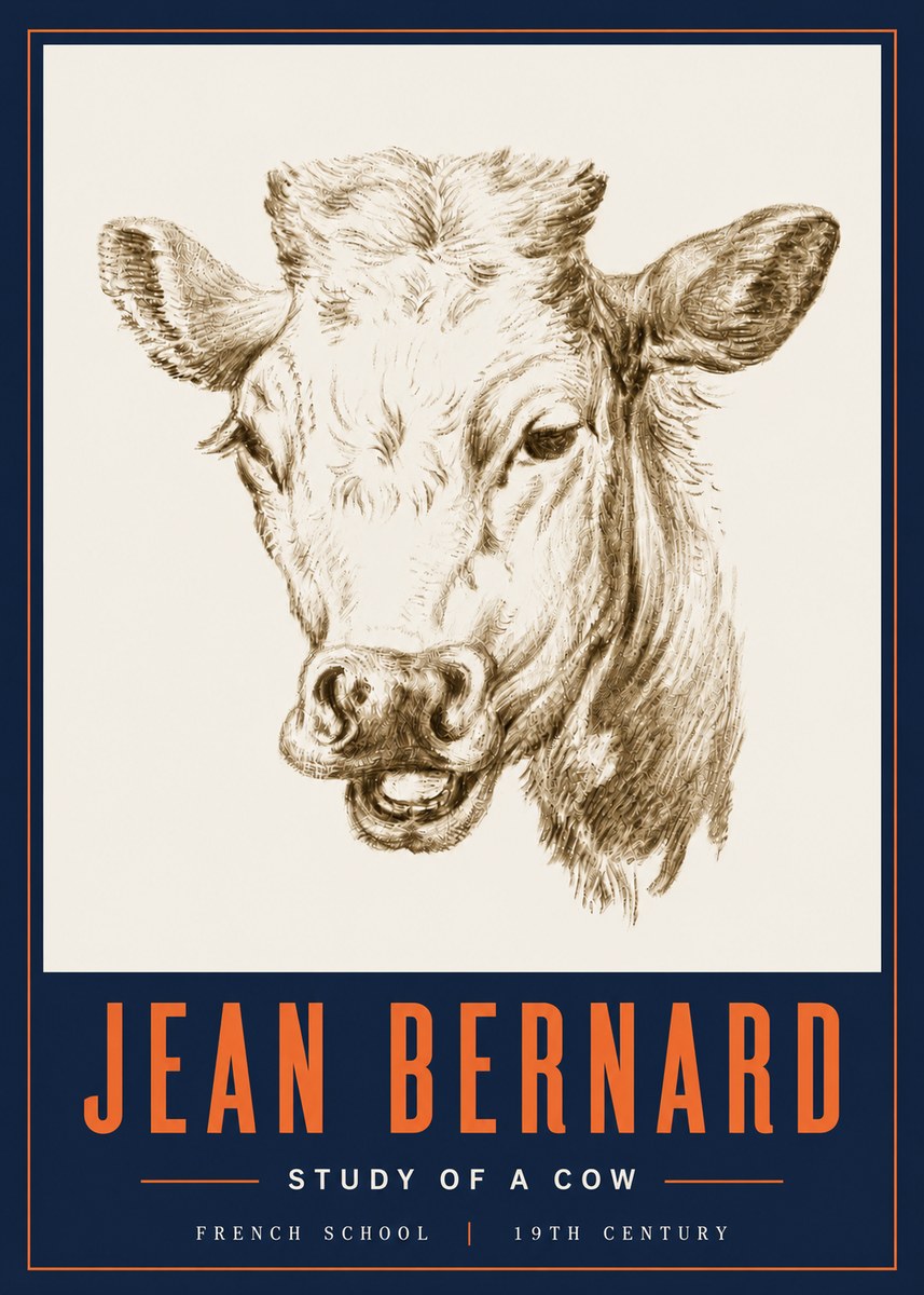Jean Bernard Study of a Cow IV No6 - Juliste
