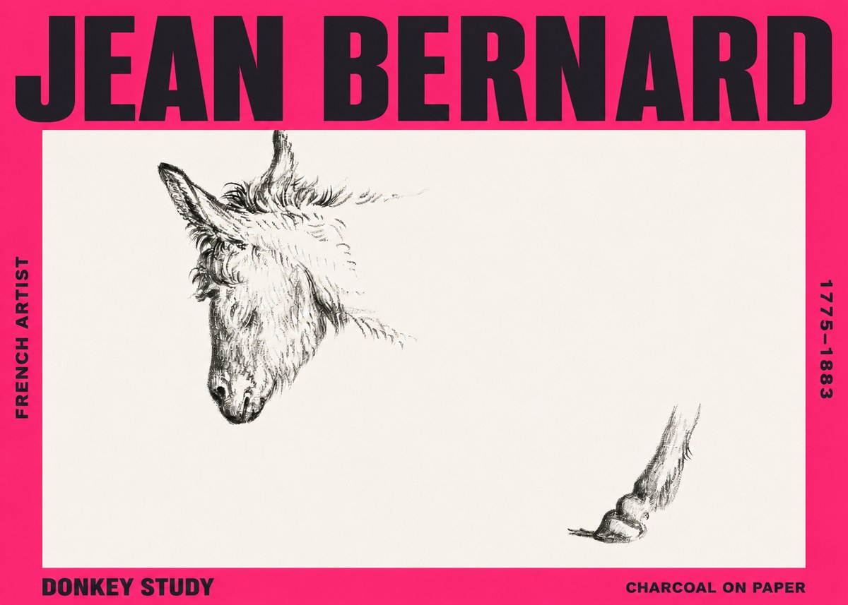 Jean Bernard Study of a Donkey II No3 - Juliste