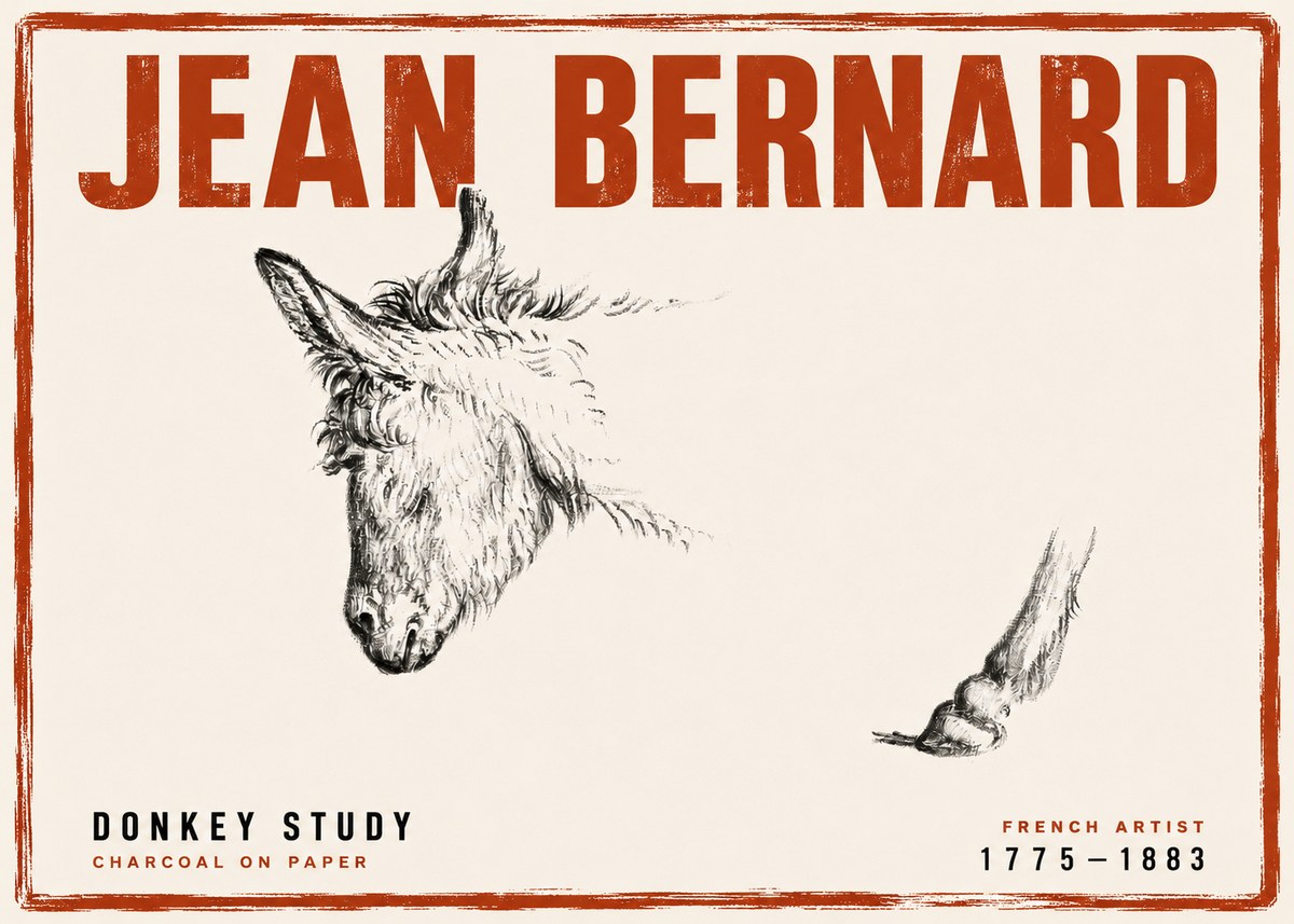 Jean Bernard Study of a Donkey II No4 - Juliste