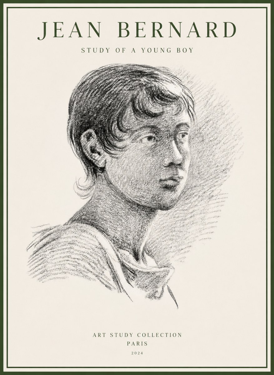 Jean Bernard Study of a Young Boy No1 - Juliste