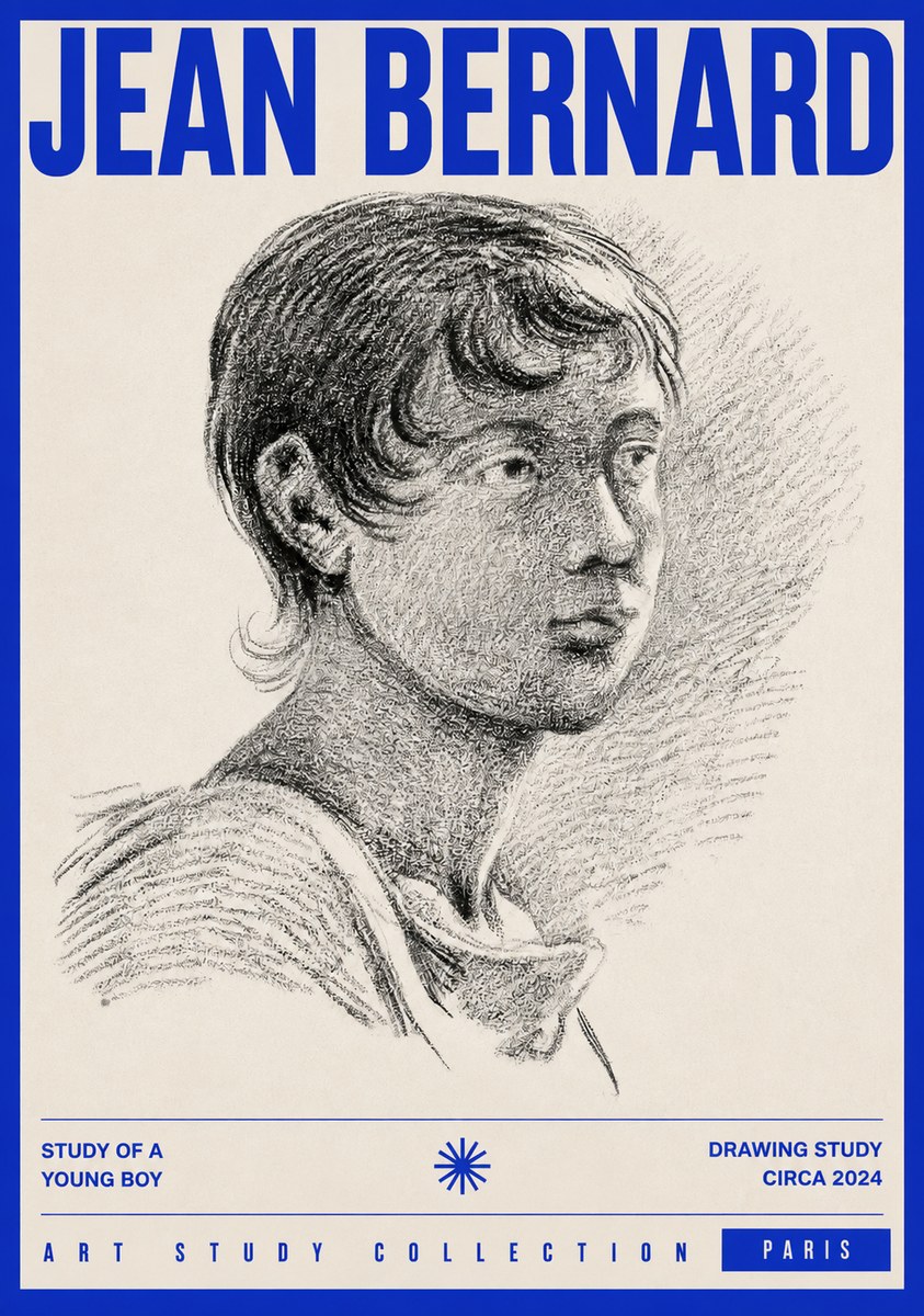 Jean Bernard Study of a Young Boy No2 - Juliste