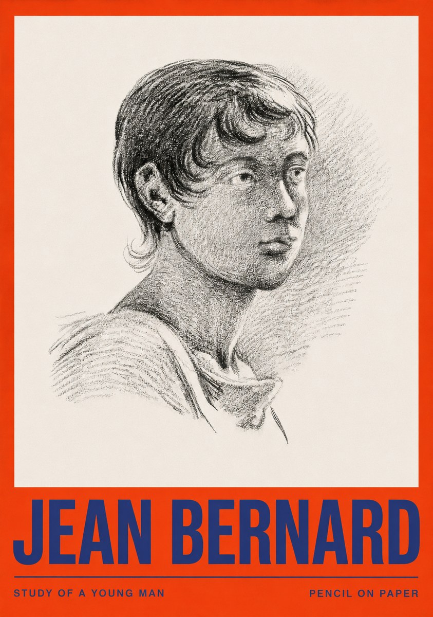 Jean Bernard Study of a Young Boy No4 - Juliste