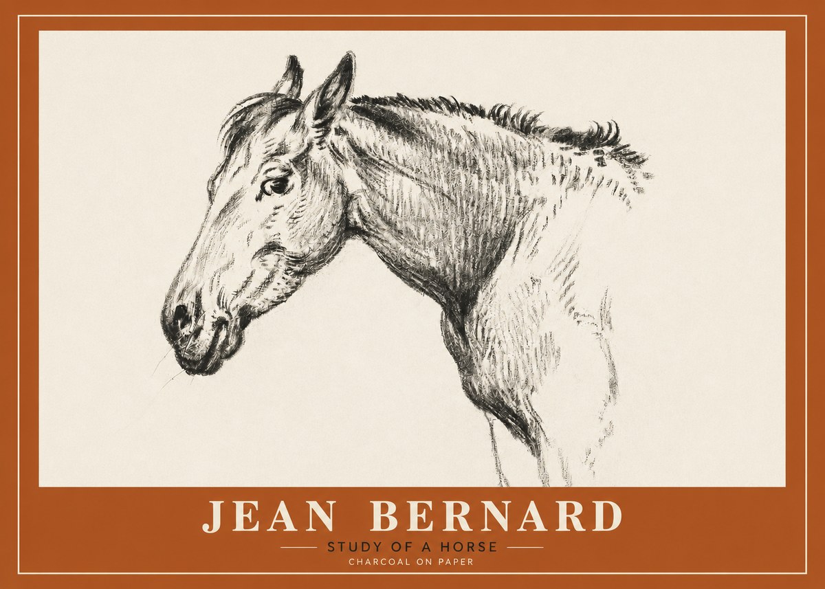 Jean Bernard Study of a Horse VI No2 - Juliste