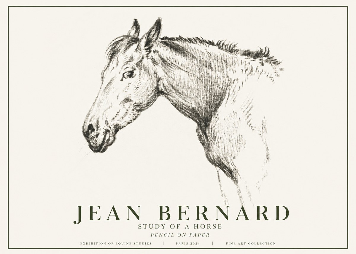 Jean Bernard Study of a Horse VI No6 - Juliste