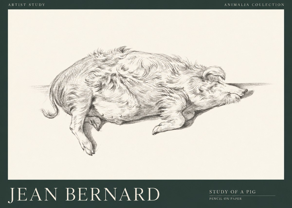 Jean Bernard Study of a Pig I No1 - Juliste