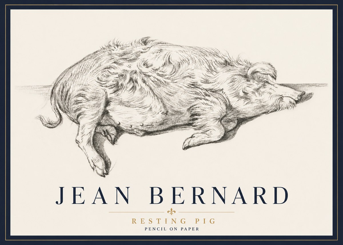 Jean Bernard Study of a Pig I No6 - Juliste
