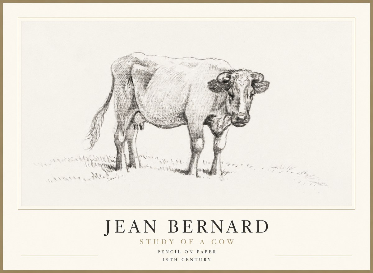 Jean Bernard Study of a Cow V No1 - Juliste