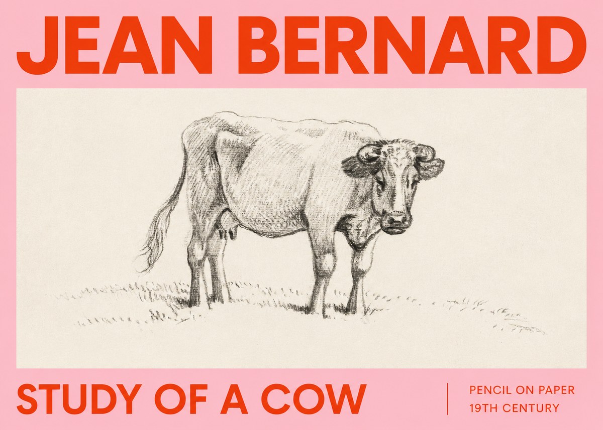 Jean Bernard Study of a Cow V No2 - Juliste