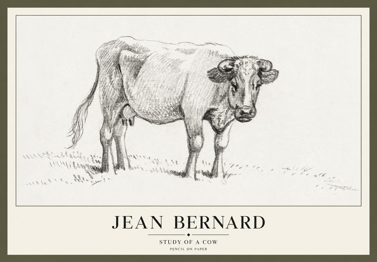 Jean Bernard Study of a Cow V No3 - Juliste