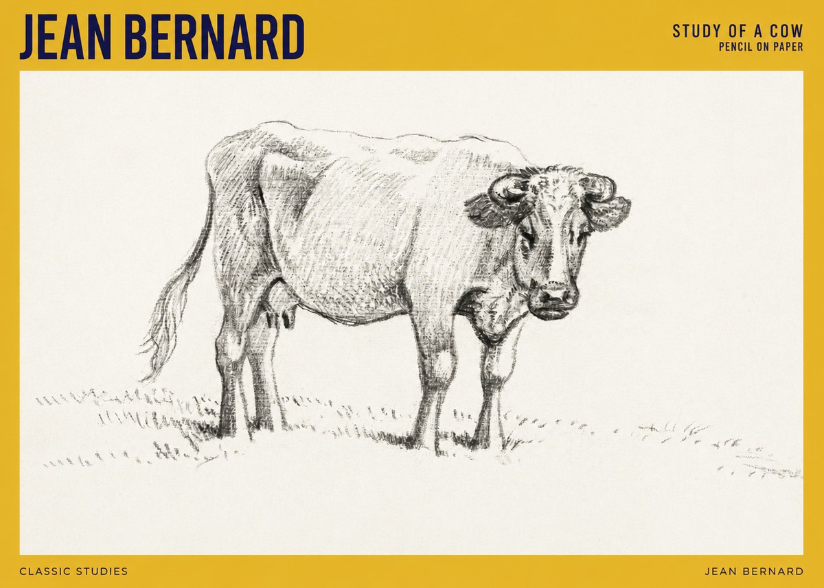 Jean Bernard Study of a Cow V No4 - Juliste