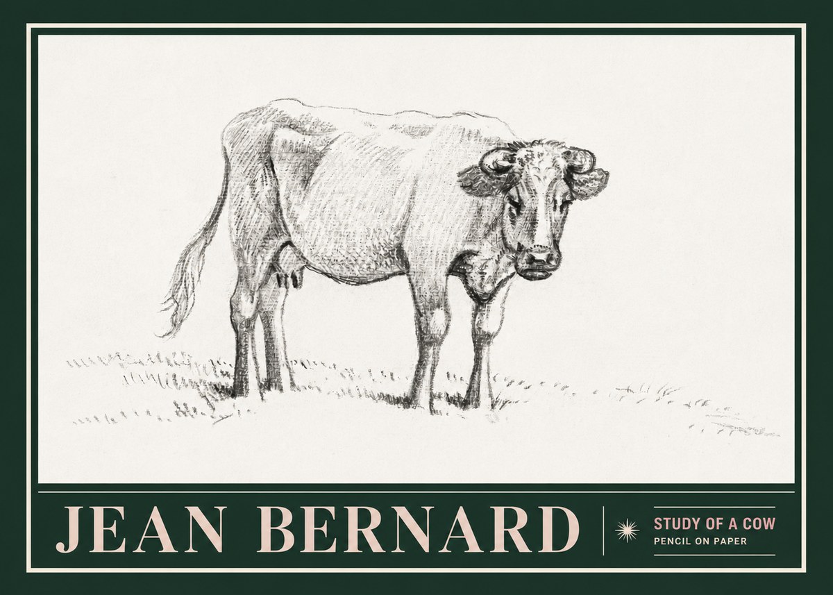 Jean Bernard Study of a Cow V No5 - Juliste