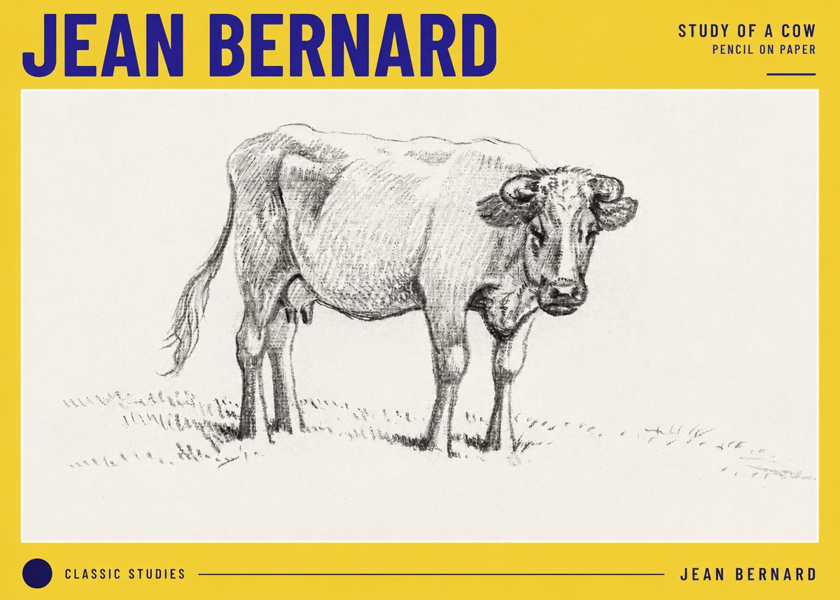 Jean Bernard Study of a Cow V No6 - Juliste