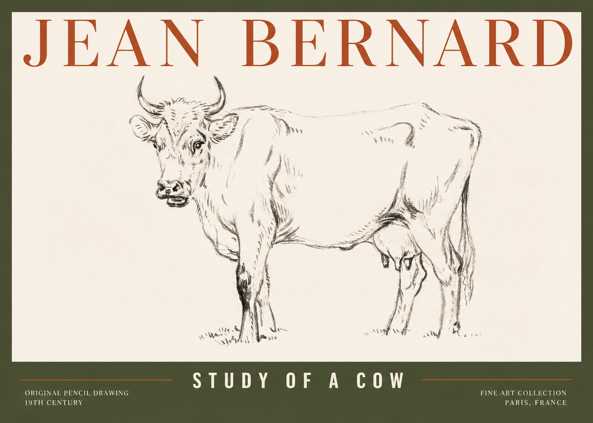 Jean Bernard Study of a Cow VI No2 - Juliste