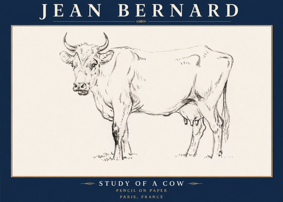 Jean Bernard Study of a Cow VI No6 - Juliste