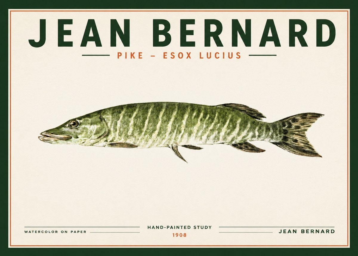 Jean Bernard Northern Pike No3 - Juliste