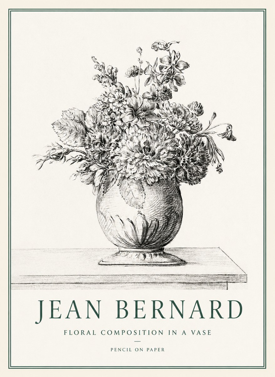 Jean Bernard Floral Composition in a Vase No1 - Juliste