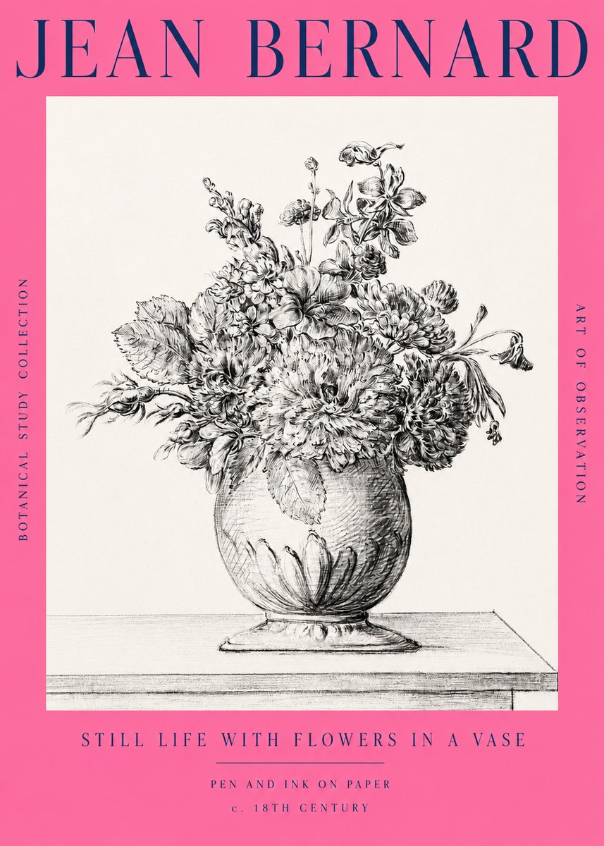 Jean Bernard Floral Composition in a Vase No3 - Juliste