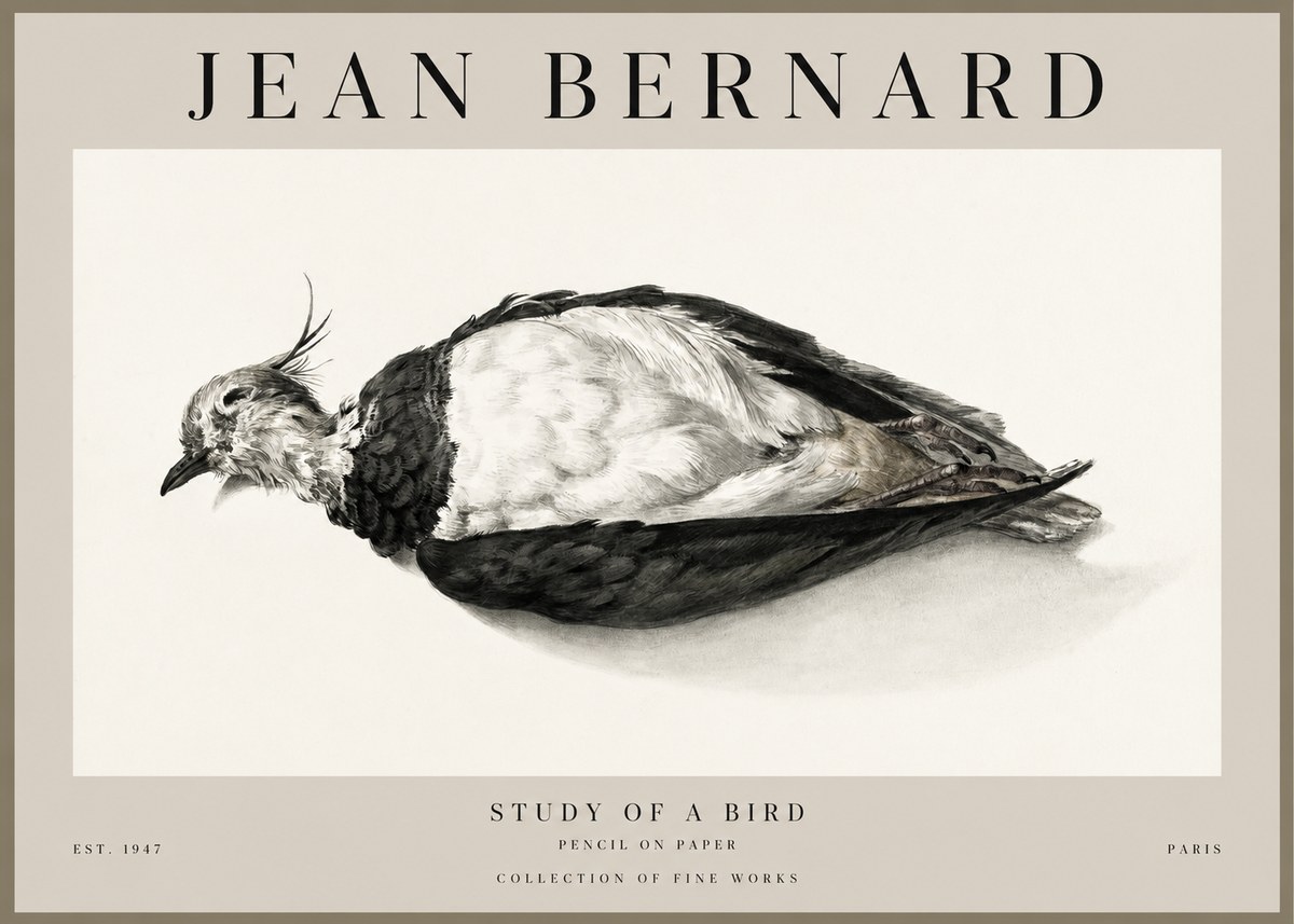 Jean Bernard Study of a Bird II No1 - Juliste