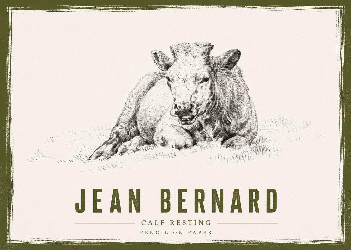 Jean Bernard Calf Resting No4 - Juliste