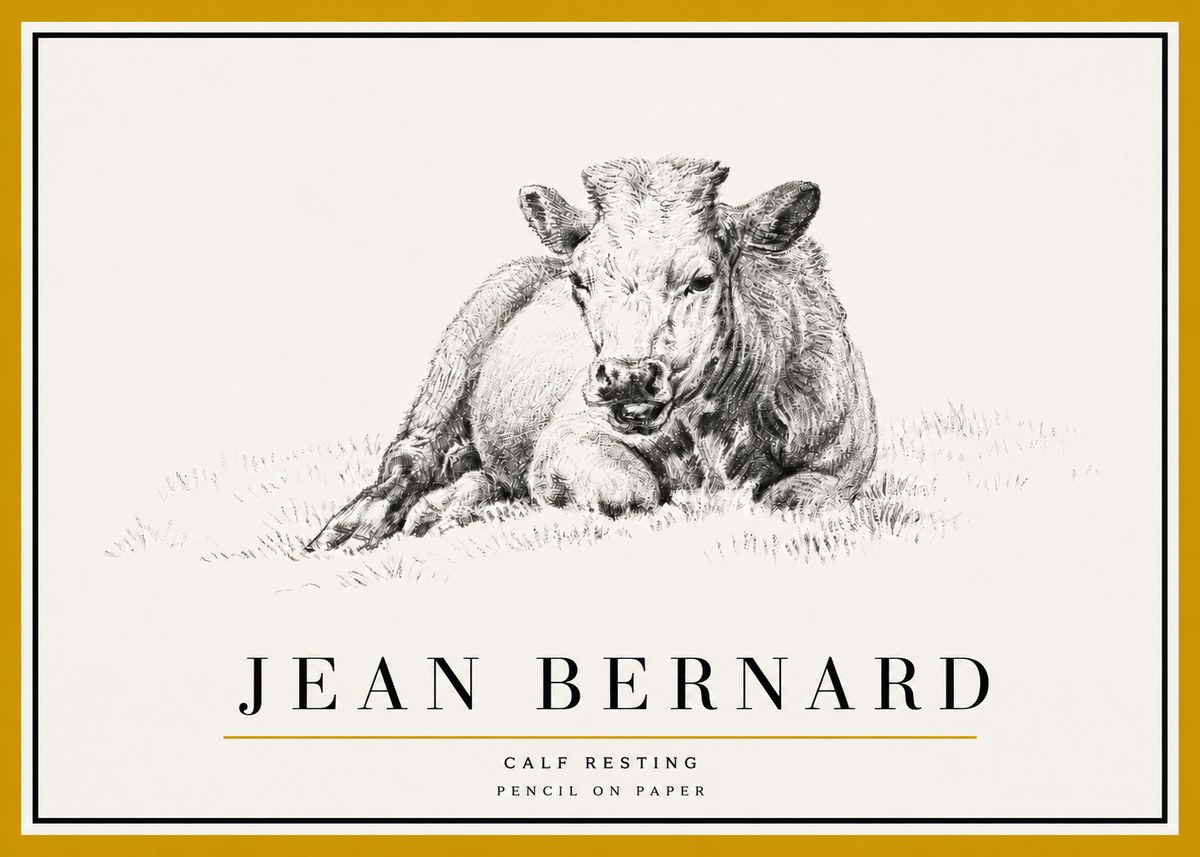 Jean Bernard Calf Resting No5 - Juliste