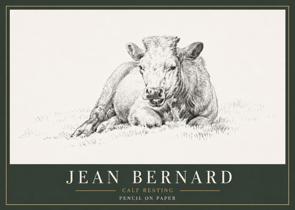 Jean Bernard Calf Resting No6 - Juliste