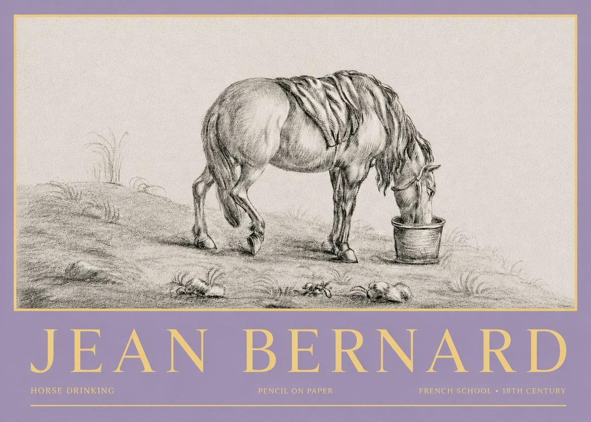 Jean Bernard Horse Drinking No3 - Juliste
