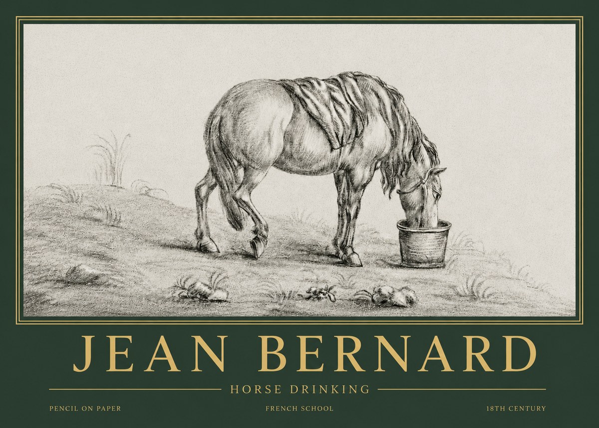 Jean Bernard Horse Drinking No4 - Juliste