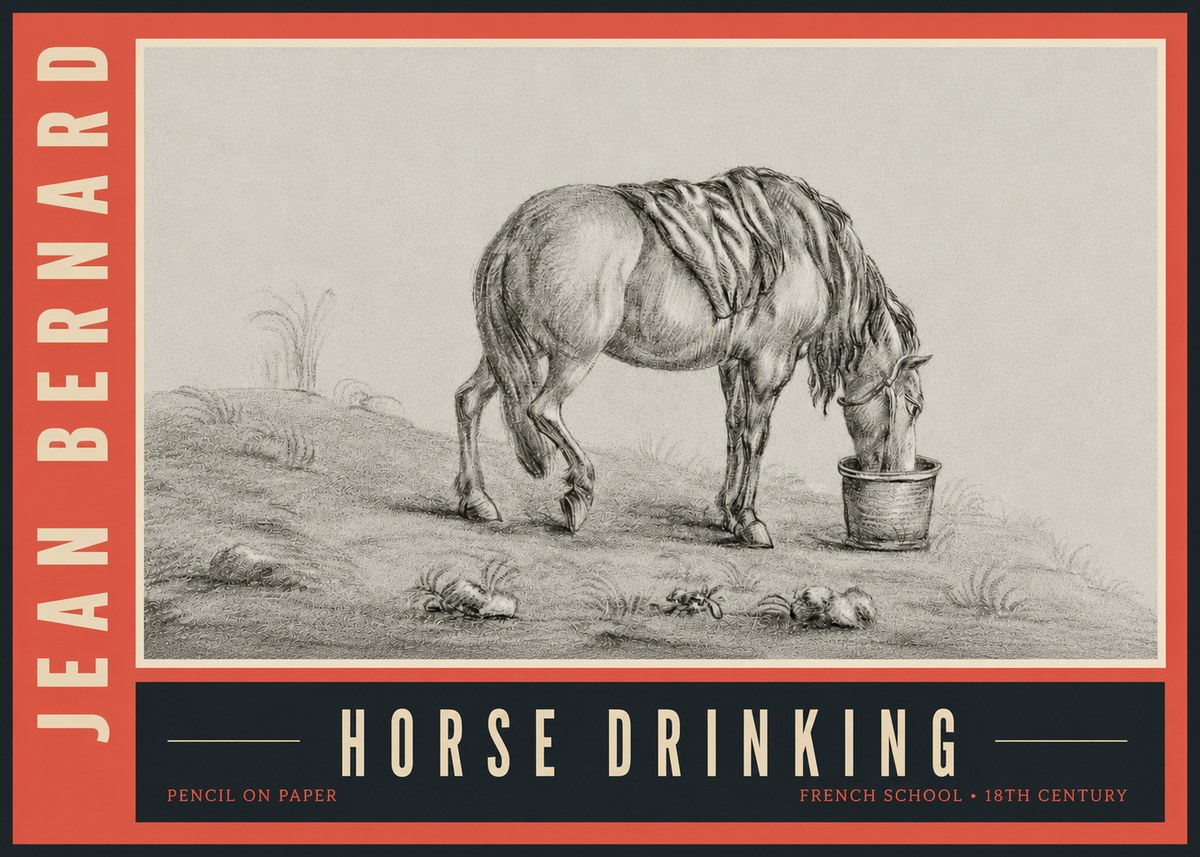 Jean Bernard Horse Drinking No5 - Juliste