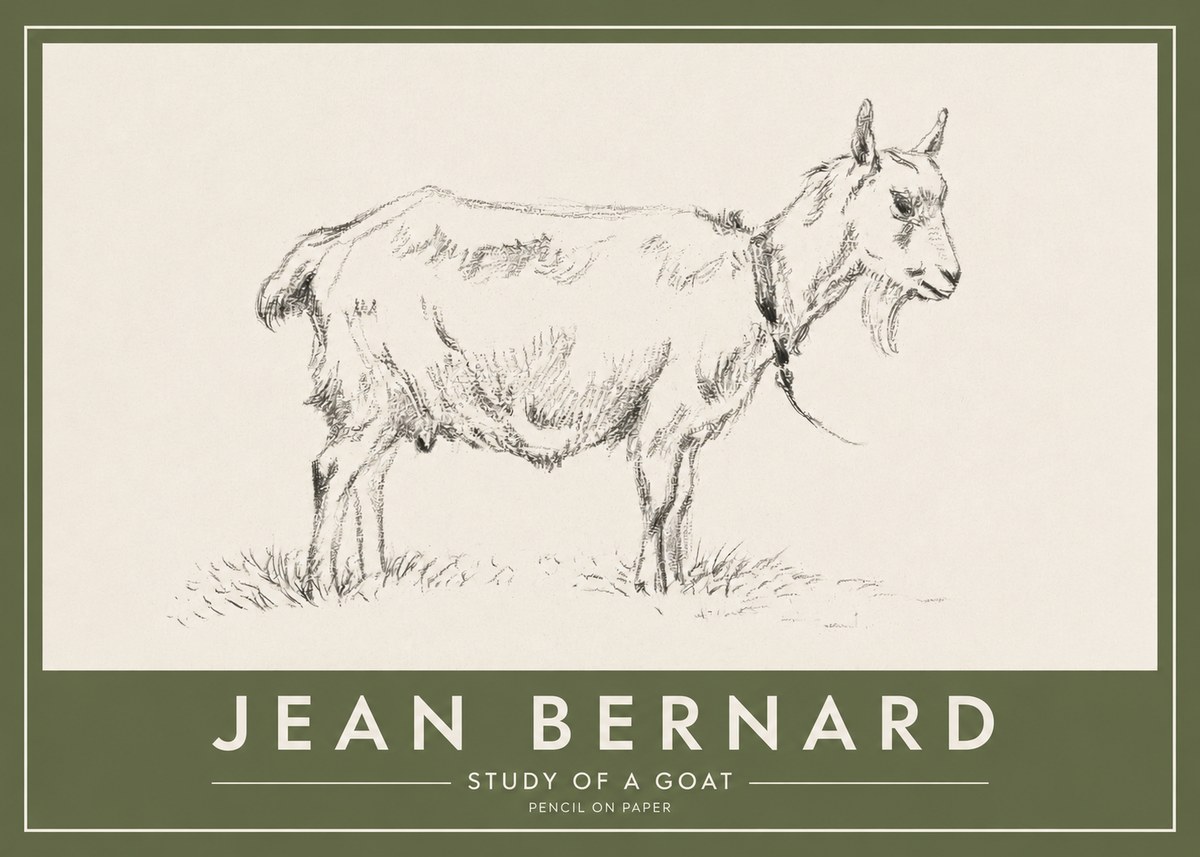 Jean Bernard Study of a Goat III No2 - Juliste