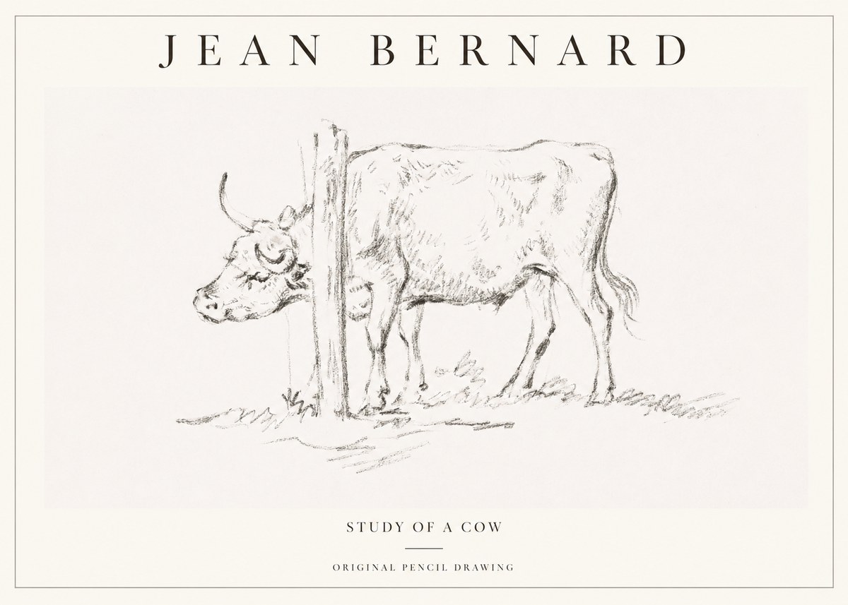 Jean Bernard Study of a Cow VII No1 - Juliste