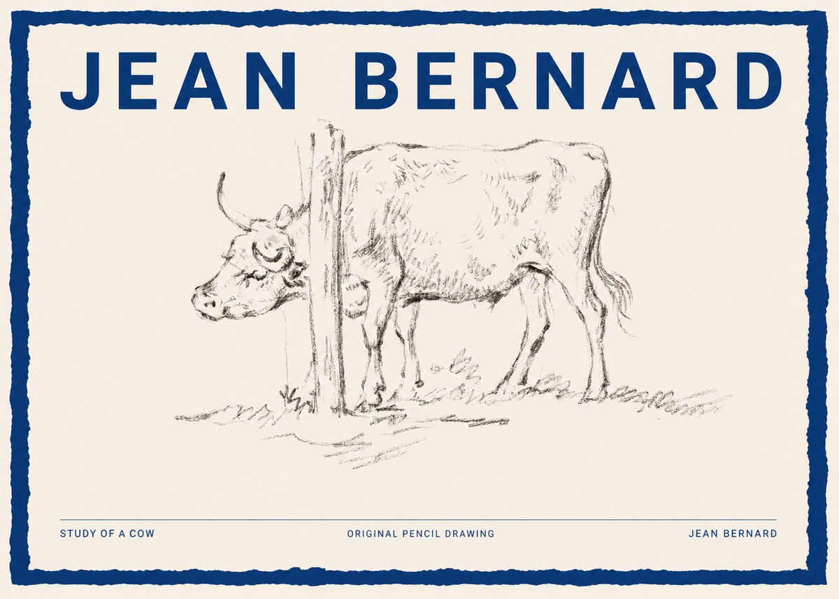 Jean Bernard Study of a Cow VII No2 - Juliste