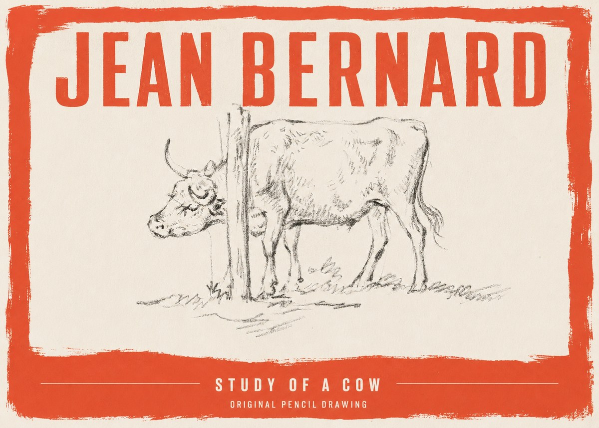 Jean Bernard Study of a Cow VII No3 - Juliste