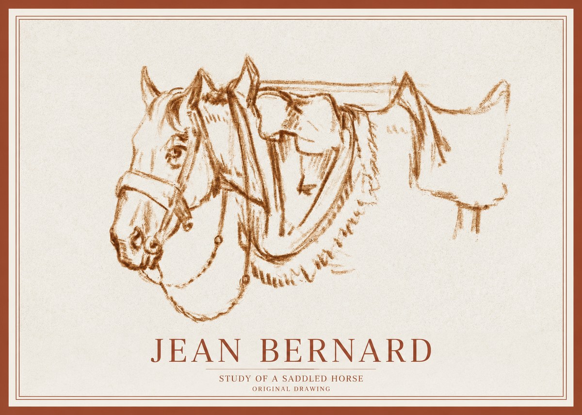 Jean Bernard Study of a Horse VII No3 - Juliste