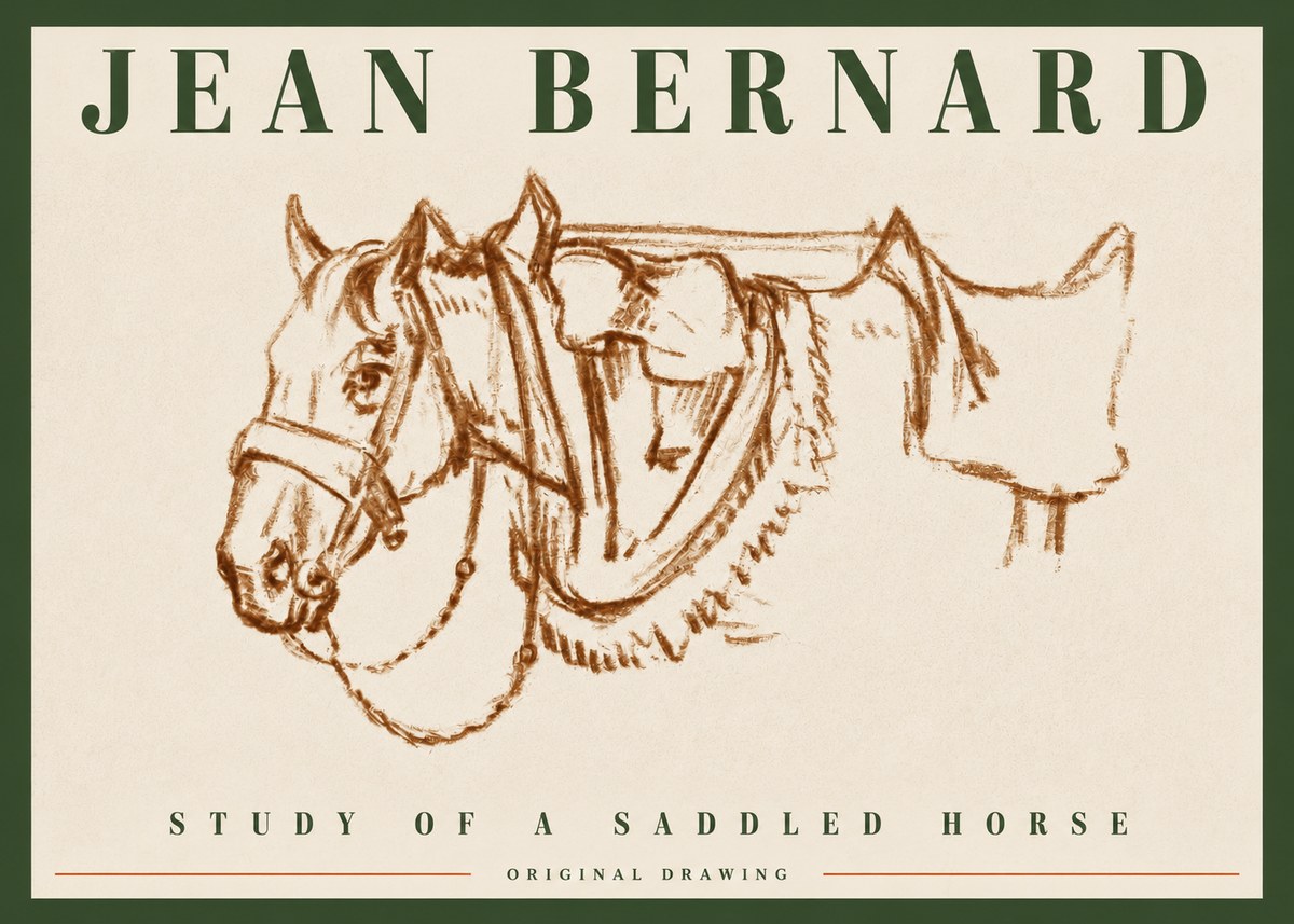 Jean Bernard Study of a Horse VII No4 - Juliste