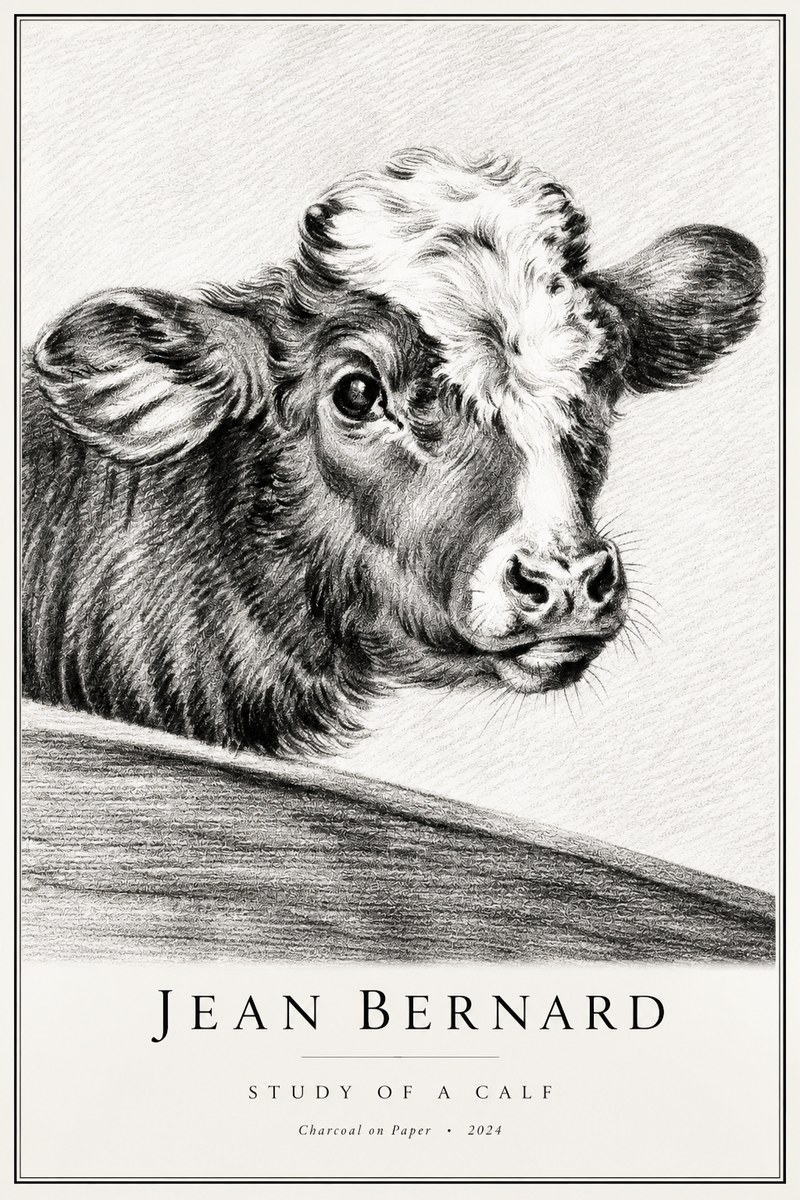 Jean Bernard Study of a Calf II No2 - Juliste
