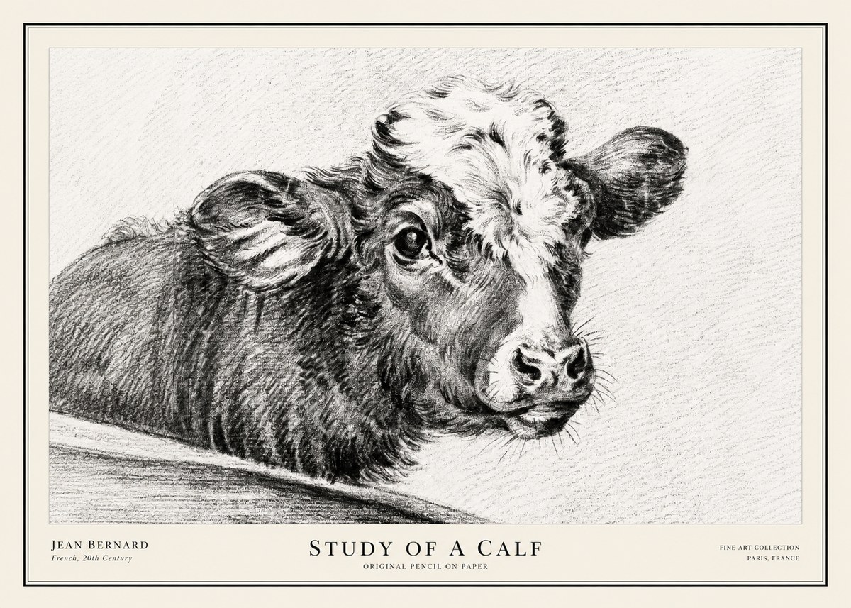 Jean Bernard Study of a Calf II No3 - Juliste