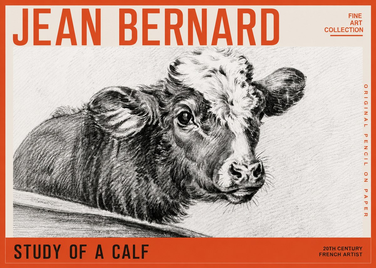 Jean Bernard Study of a Calf II No5 - Juliste