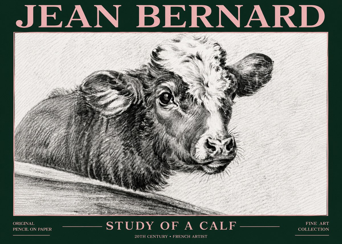 Jean Bernard Study of a Calf II No6 - Juliste