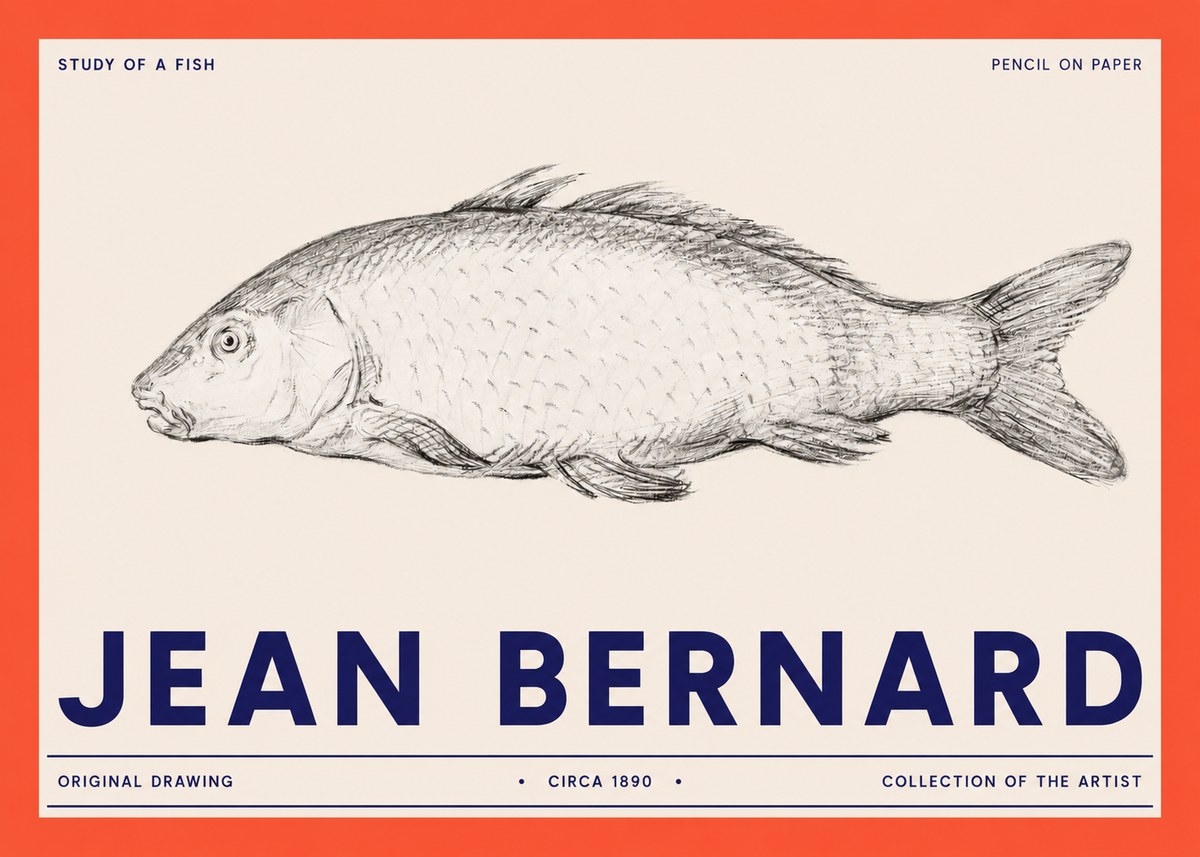 Jean Bernard Study of a Fish III No2 - Juliste