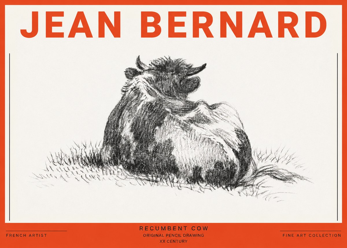 Jean Bernard Resting Highland Cow No5 - Juliste