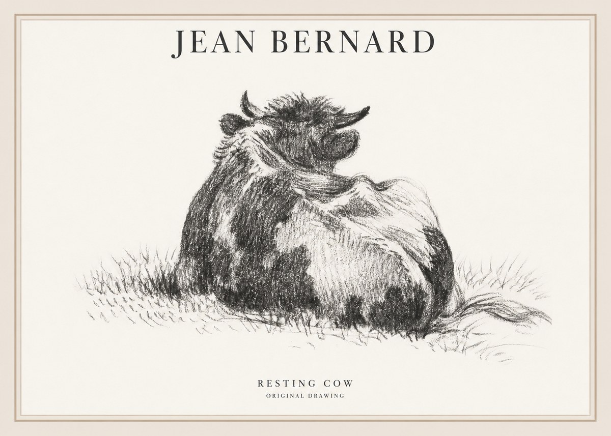 Jean Bernard Resting Highland Cow No6 - Juliste
