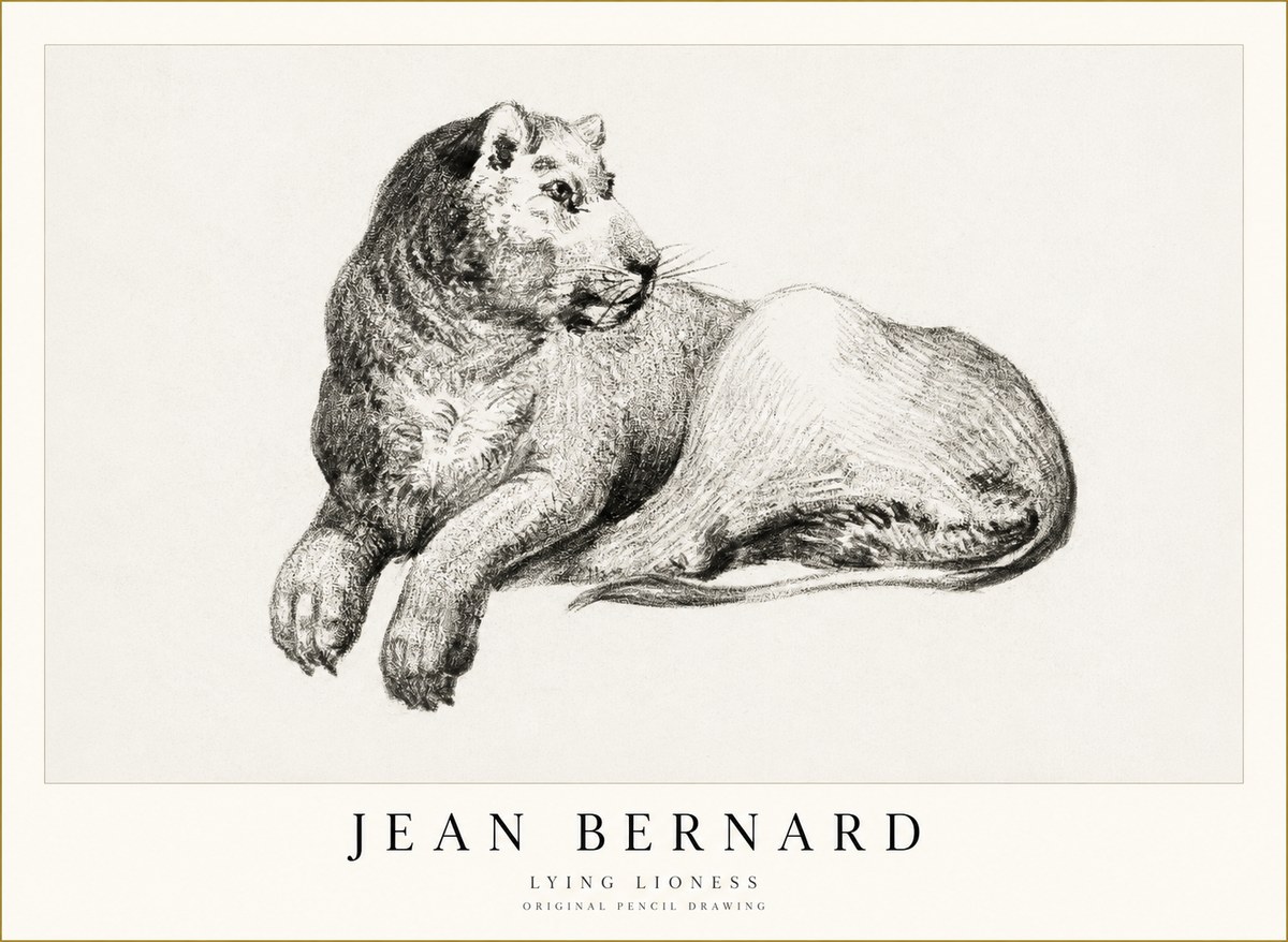 Jean Bernard Lying Lioness No1 - Juliste