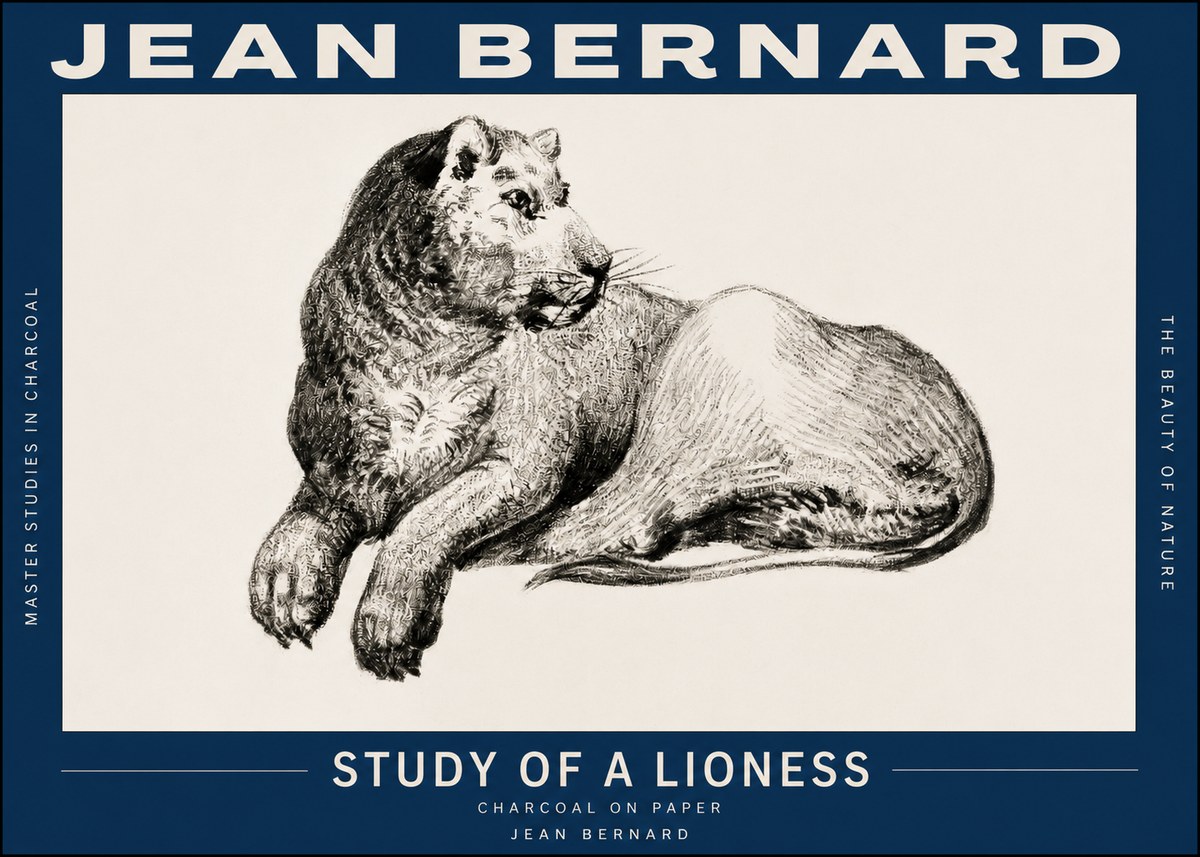 Jean Bernard Lying Lioness No3 - Juliste